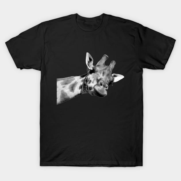 Black and White Giraffe T-Shirt by Alemi